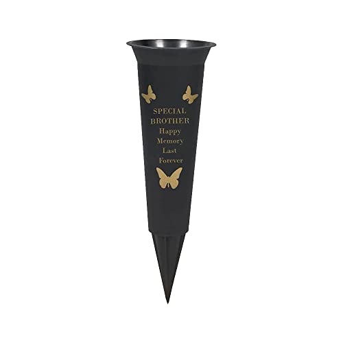 Pride Home & Garden Limited Edition Graveside Flower Vase with Personalised Verse, Black
