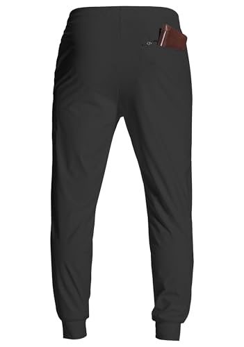 Men's Athletic Joggers with Zipper Pockets Stretch Track Pants Workout Running Gym Golf Sweatpants for Men2