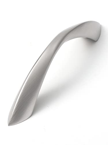 Image of 5 Pack Brushed Nickel Cabinet Pulls 3 Inch Arch Twisted Silver Handles Drawer Kitchen Cupboard Bathroom Dresser Cabinet Hardware Zinc Alloy