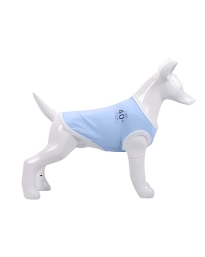 PetGround 犬 服 夏 タンクトップ ひんやり 冷感 UVカット メッシュ タンクトップ クール 虫除け 涼しい 氷 犬服夏用 小型犬 中型犬 男の子 女の子 (ゼニスブルー, XS)