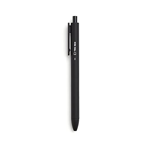 Image of STAPLES TRU RED Retractable Gel Pens, Fine Point 0.5mm, Black Ink, 5 Pack - Quick‑Dry Pens for Precise, Smear‑Free Writing