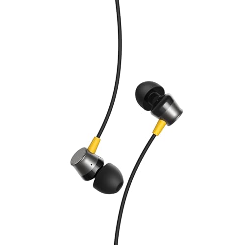 Image of Original Buds 3 for Realme (3.5 mm) Wired in-Ear Earphones with Mic | Compatible with Realme Narzo, GT Series, C Series Smartphones | Deep Bass & Clear Sound (Black)