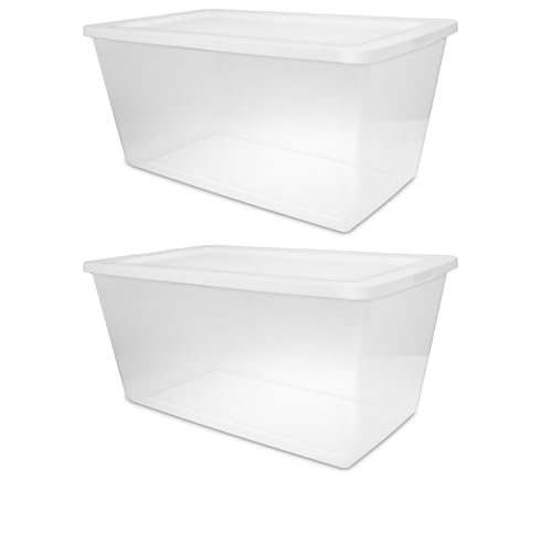 Two 90-quart clear storage bins image