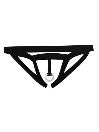 Sexy Code 1701 Men’s Thong G-String Jockstrap Underwear with Removable Support Ring, Stretch Jacquard Athletic Underwear
