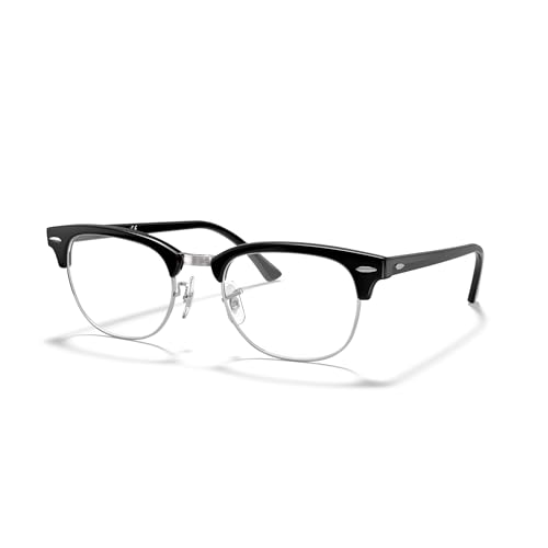 Ray-Ban Unisex RX5154 Clubmaster Square Prescription Eyewear Frames, Black/Demo Lens, 51 mm