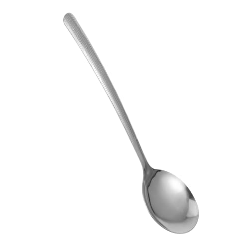 FUNOMOCYA 410 Stainless Steel Western Style Spoon Long Handle Mixing Dessert Spoon