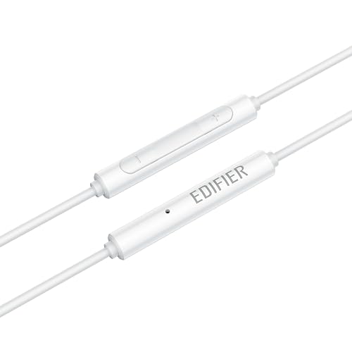 Image of Edifier P230 USB-C Wired Earphones, Hi-Res Audio, 12.4mm Dynamic Driver, IP54 Water Resistant -White