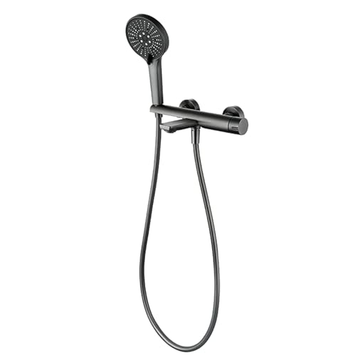 Robinet mélangeur de douche mural en laiton gris chic pour salle de bain