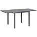 Produktbild Outsunny Gartentisch, Ausziehbarer Balkontisch für 6 Personen, 80/160 x 80 cm Esstisch mit Holzoptik, Terrassentisch für Garten, Stahl, Dunkelgrau