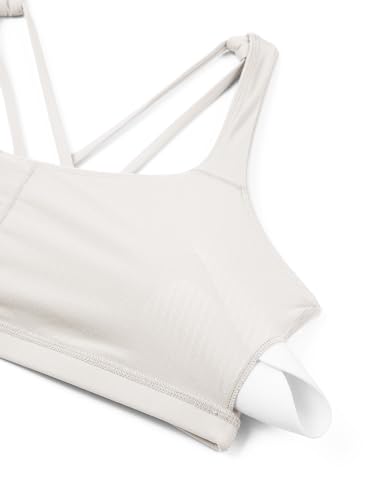 Image of CRZ YOGA Women's Light Support Strappy Sports Bra - Low Cut Wirefree Padded Yoga Cami Criss Cross Back