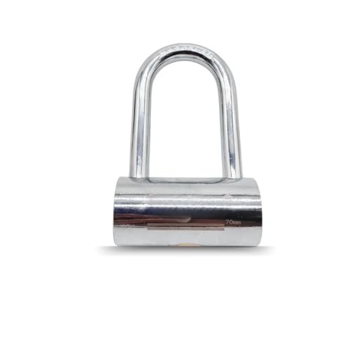 Image of Heavy Duty Keyed Lock | Hardened Steel Shackle Lock | Anti-Rust Security for Gate, Warehouse & Outdoor Use (ALT-46 Silver (80MM))