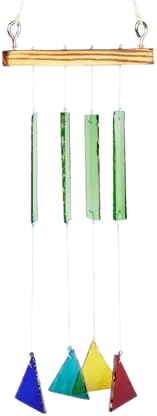 Handmade Colorful Glass Wind Chime Vibrant Triangle Rectangle Hanging Sun Catcher Outdoor Indoor Garden Decor Boho Home Wall Hanging Art-image-27