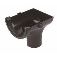 Floplast Cast Iron Effect 112Mm Half Round Stopend Outlet