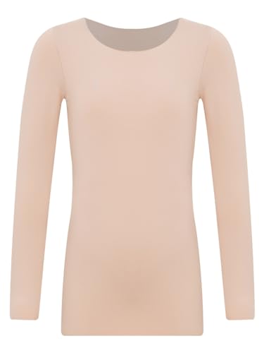 YEAHDOR Kids Winter Warm Top Girls Boys Long Sleeve Thermal Underwear Athletic Base Layers Gymnastic Yoga Workout Top