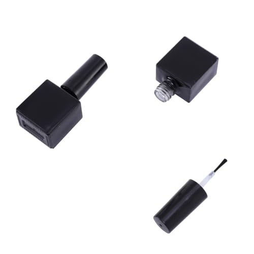 Bouteilles de vernis à ongles vides en verre compact avec pinceau noir rond pour nail art