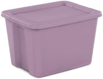 Generic 18 Gallon Tote Box Plastic, Set of 8 Stackable Totes Colors In Pink, Purple, or Fuchsia Burst (Purple)