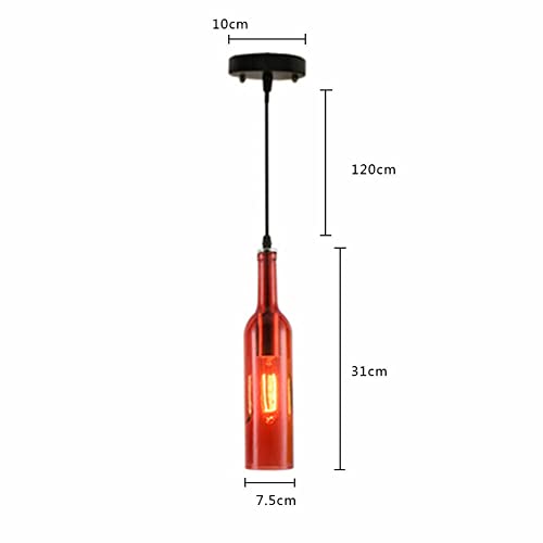 Flhonudi 8-Light Creative Glass Bottle Chandelier Pendant Ceiling Lamp Vintage Chandelier Light Fixture Wine Bottle Pendant Light Art Decor Adjustable Height For Island, Restaurant, Loft, Bar, Shop #TOP1