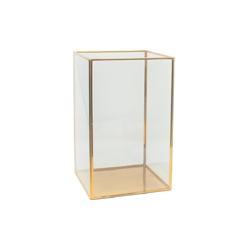 LaLe Living Laterne BATU S aus Eisen in Vintage Gold, Windlicht 12 x 20 cm für Stumpenkerzen und...