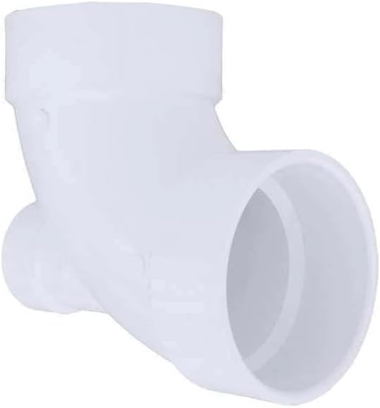 PVC 90 Degree Low Heel Inlet Elbow, Hub, 4 in x 4 in x 2 in Pipe Size