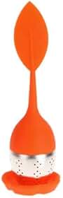 Infusor de Chá em Formato de Folha Cores Variadas Laranja Amarelo Vermelho Lilás (Laranja)