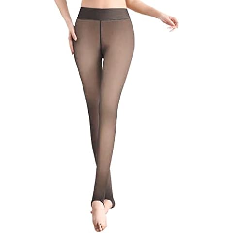 Women Opaque Control Top Tights Leggswear Silky Tights Ladies Footless Footed Tights High Waist Pantyhose(Coffee-Stirrup, 85g) Cover