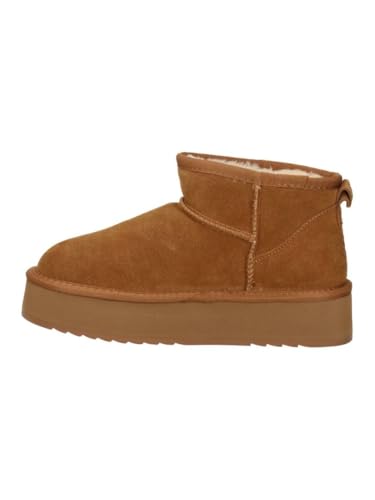 Bottes Lumberjack Golda Cognac en cuir véritable