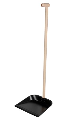 BURI Steh Kehrgarnitur 94cm mit langem Stiel ohne Bücken - Natur Besen Set mit Kehrblech Kehrschaufel aus Buchenholz mit Pferdeborsten Faule Grete – Bild 5