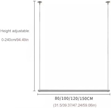 Stainless Steel Adjustable Height Clothes Rack - Heavy-Duty Commercial Garment Storage Display - Metal Ceiling Mount Hanger for Clothing Organization and Retail Use