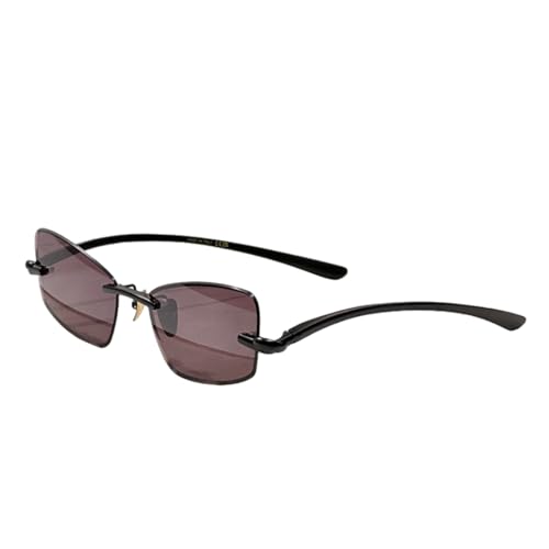 Lunettes de soleil œil de chat sans monture en alliage pour femme