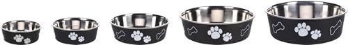 Hundenapf personalisiert aus Edelstahl XS 300 ml schwarz – Katzennapf – rutschfest, leicht & hygienisch – Futter- & Wassernapf mit Namen für kleine Hunde & Katzen
