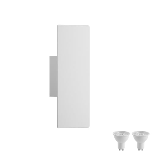 Image of Tipace Hardwired White Wall Sconces,3000K Modern Wall Lights Led Indoor Wall Wall Mount Light for Bedroom,Living Room, Hallway,GU10 Bulbs Included,1 Pack