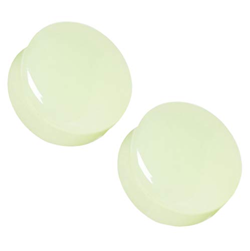 Pierced Owl - Natural Glow in the Dark Moonstone Saddle Plugs, Sold as a Pair