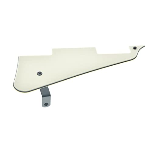 KAISH Aged White 3 Ply LP Guitar Pickguard with Black Stainless Steel Bracket and Steel Mounting Screws for USA Les Paul