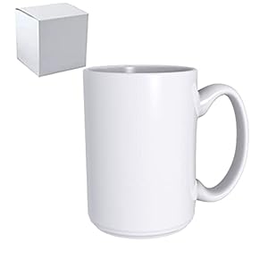 QOMOLANGMA 15 oz Sublimation Blank Ceramic Coffee Mugs Blank White Mugs Cups Packed in the White Box 36PCS