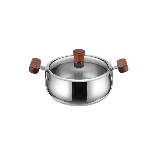 Ollas de acero inoxidable aptas para lavavajillas, tapa de vidrio, utensilios de cocina para hacer sopas, ollas de vapor con mango resistente al calor