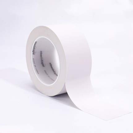 TOOLSTAR PVC Warning Tape, 55mm x 17m Hazard Warning Tape Waterproof Adhesive Marking Barrier Tape Safety Tape for Warehouse Factory School (1pcs White)