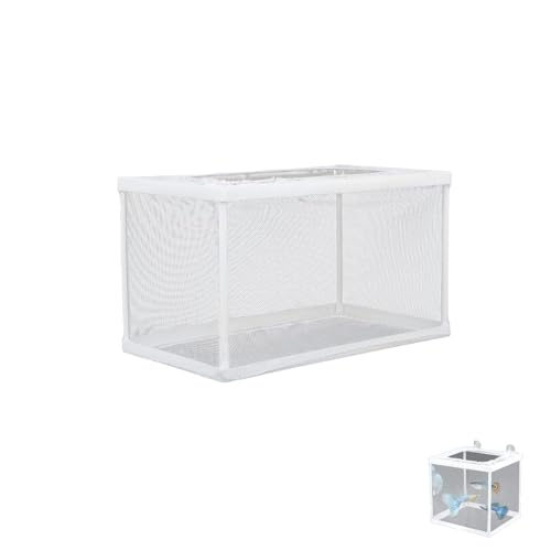 Breeding Box, Schwimmende Laichkasten, Aquarium Fische Brutkasten, Geeignet für Aquarien, isolieren Sie Sämlinge und unterstützen Sie die Inkubation und Reproduktion(Weiß)