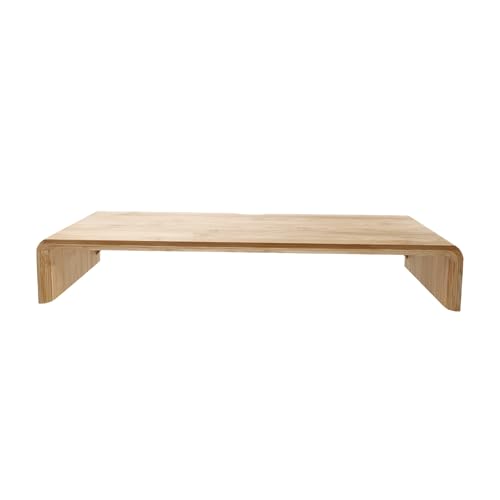 Support écran ordinateur bambou rehausseur solide bureau sans tiroir - 2