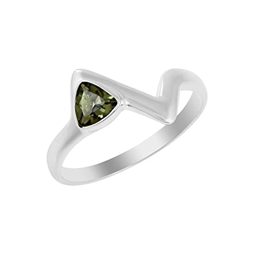Bague solitaire en moldavite et argent 925 Ravishing Impressions pour femme