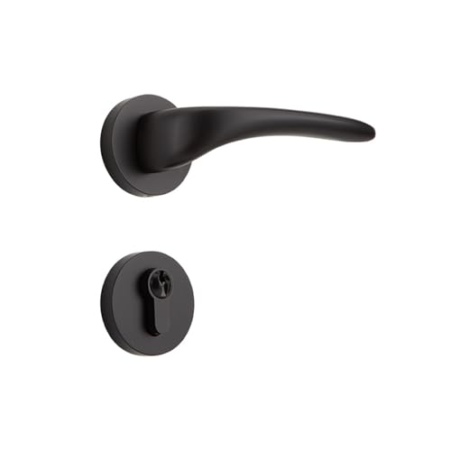 Cerradura para puertas interiores de madera con manivela dividida en cobre negro 2