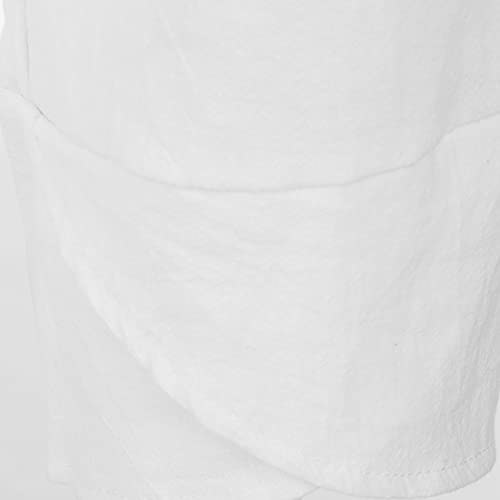 Leirke Capri Pants For Women Casual Summer Cotton Linen Pants Loose Elastic Waist Capris Trousers Wide Leg Cropped Pants(White,Large) #TOP5