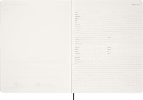 Moleskine Essential Planner 2025-2026, Agenda Semanal Vertical 15 Meses Con Horarios Diarios, Tapa Flexible, Color Negro, Formato XXL 23,5x28,14 cm - imagen 5