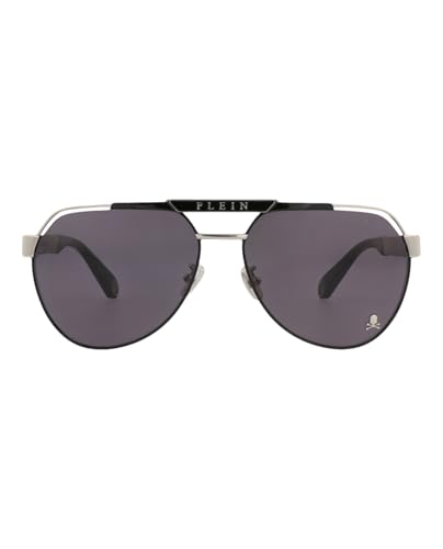PHILIPP PLEIN SPP073M 0583 Palladio C/Parti Nero Lucido Sunglasses Man Metal, Aviator, 63