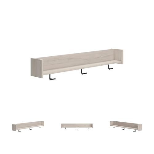 Signature Design by Ashley Socalle Wall Mounted Coat Rack with Shelf, Natural Beige by Signature Design by Ashley - Used condition - Image 2