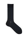 [タビオ] MEN 綿麻市松フェードリンクスレギュラー丈ソックス 25.0～27.0cm 日本製 柄ビジネスソックス ネイビー×インク