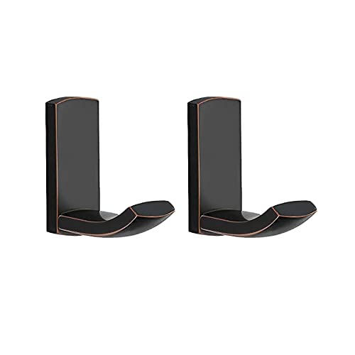 BigBig Home - Ganchos de latón para toalla de baño de alta resistencia, acabado en oro rosa, para dormitorio, sala de estar, baño y sala de instalación, oficina, juego de 2 en el paquete Cover