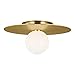 Feiss KF1011BBS Contemporary Modern One Light Flush Mount from Nodes Collection in Brass-Antique Finish