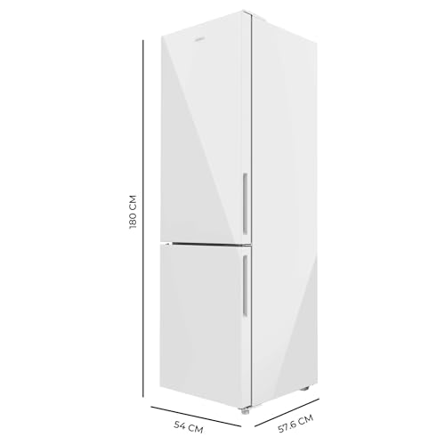 Cecotec Frigorífico Combi Bolero CoolMarket Combi 250 White Glass D. Compresor Inverter Plus, Cristal Blanco 180X55Cm, 250L, No Frost, Clase D, Multi Air Flow, Fast Cooling Y Cajón Humidity Box - imagen 2