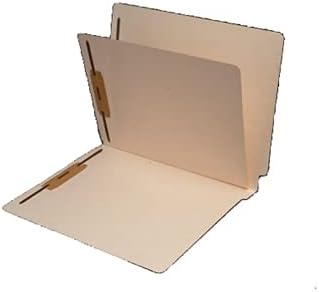 Manila Classification Folders - 11pt, 1 Divider, 4 Top Fasteners, 1/2"W Reinforced End Tab, Box of 40
