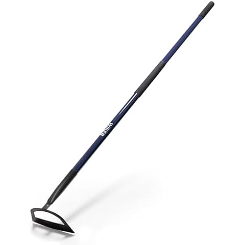 WIKER 57 Inch Professional Garden Hoe, Heavy Duty Weeding Tool with Pre-Sharpened Blade, Fiberglass Long Handle for Effortless Soil Cultivation and Weed Removal Cover